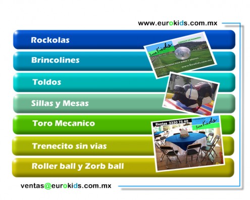venta de brincolines, toros mecanicos, esferas, toldos y mas